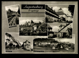 Augustusburg/Erzgeb., Drahtseilbahn, Schloß, Blick Zur Kirche - Autres & Non Classés