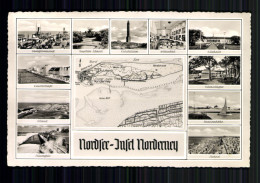 Norderney, Inselkarte U. 11 Bilder, Marienhöhe, Leuchturm, Wellenbad - Other & Unclassified