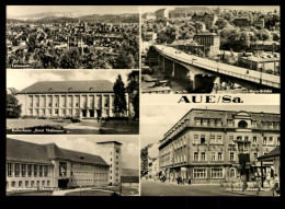 Aue/Sa., Teilansicht, Brücke, Kulturhaus, Oberschule, Hotel Blauer Engel - Autres & Non Classés