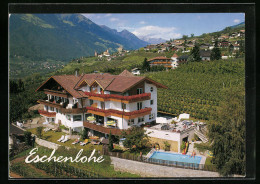 Cartolina Schenna /Meran, Pension Eschenlohe, Mitterplattweg 55, Haus Aus Der Vogelschau  - Sonstige & Ohne Zuordnung