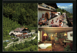 Cartolina Dorf Tirol /Meran, Gasthof Farmer Kreuz, Haslachstr. 105, Aussenterrasse, Hof Aus Der Vogelschau  - Otros & Sin Clasificación