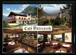 Cartolina Dorf Tirol /Meran, Hotel Café Patriarch, Hauptstr. 32, Innenschau, Ort Mit Turm  - Autres & Non Classés