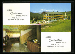 Cartolina Kastelruth, Hotel Schönblick Mit Innenansicht  - Sonstige & Ohne Zuordnung
