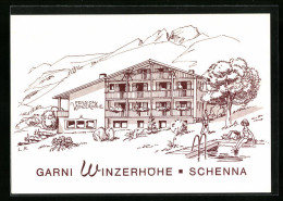 Artista-Cartolina Schenna /Meran, Garni Winzerhöhe Mit Schwimmbad  - Sonstige & Ohne Zuordnung