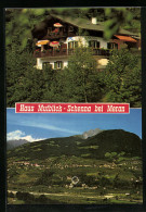 Cartolina Schenna Bei Meran, Garni-Pension Haus Mutblick, Ortsansicht  - Andere & Zonder Classificatie