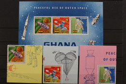 Ghana, MiNr. 310-312 A + Block 26, Postfrisch - Ghana (1957-...)