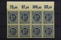 DR Dienst, MiNr. 31, 8er Block, OR Im Walzendruck, Postfrisch - Dienstmarken