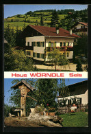 Cartolina Seis Am Schlern, Pension Haus Wörndle, Garten Mit Holzfigur  - Other & Unclassified