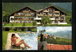 Cartolina Dorf Tirol, Hotel Ruipacherhof, Seminarstrasse 11, Tennisplatz, Hübsche Frau Im Bikini  - Autres & Non Classés