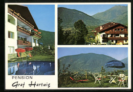 Cartolina Schenna B. Meran, Hotel Pension Graf Hartwig, St. Georgenstrasse 38 B  - Andere & Zonder Classificatie