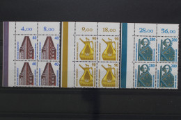 BRD, MiNr. 1379-1381, Viererblöcke, Ecken Li. Oben, Postfrisch - Unused Stamps