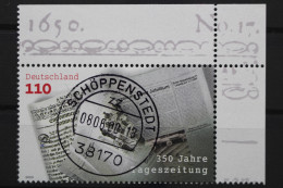 Deutschland (BRD), MiNr. 2123, Ecke Re. Oben, Zentrischer Stempel, EST - Oblitérés