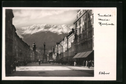 Foto-AK Adalbert Defner: Innsbruck, Maria-Theresienstrasse Gegen Das Gebirge  - Autres & Non Classés