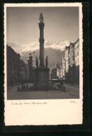 Foto-AK Adalbert Defner: Innsbruck, Mariensäule Auf Der Maria Theresienstrasse  - Autres & Non Classés