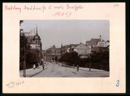 Fotografie Brück & Sohn Meissen, Ansicht Radeberg, Dresdner Strasse & Neue Realschule, Hotel Kaiserhof M. Kino & Thea  - Lieux