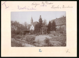 Fotografie Brück & Sohn Meissen, Ansicht Krögis, Kirche & Pfarrhaus  - Lieux