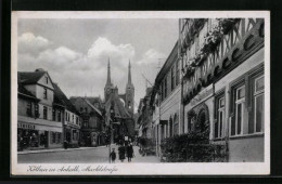 AK Köthen /Anhalt, Marktstrasse Mit Doppelturm, Gasthof Zum Deutschen Kaiser  - Koethen (Anhalt)