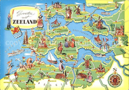 72290990 Zeeland Niederlande Uebersichtskarte Zeeland Niederlande - Other & Unclassified