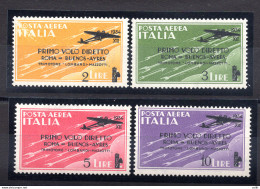 1. Volo Roma - Buenos Aires Posta Aerea N. 56/59 MNH - Mint/hinged
