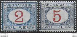 1903 Italia Segnatasse Lire 2 + 5 Bc  MNH Sassone N. 29/30 - Autres & Non Classés