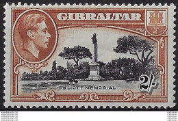 1938 Gibilterra Giorgio VI 2s. P. 13½ MNH SG. N. 128a - Autres & Non Classés