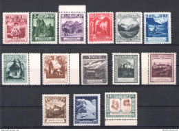 1930 Liechtenstein, N. 94-107, Vedute Diverse - Castelli E Vedute E Principi, 14 Valori, Dentellature Miste - NMH** - Other & Unclassified
