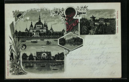 Mondschein-Lithographie Bremen, Parkhaus Mit See, Meierei Und Meiereigarten  - Bremen