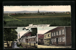 AK Flerzheim, Panorama Des Ortes, Strassenpartie Mit Geschäft  - Other & Unclassified