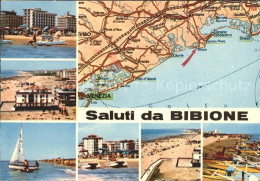 72289395 Bibione Segelboot Strand Karte  Bibione - Autres & Non Classés