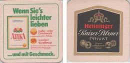 5001932 Bierdeckel Quadratisch - Henninger - Rückseite Atika - Beer Mats