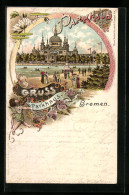 Lithographie Bremen, Darstellung Vom Parkhaus  - Bremen