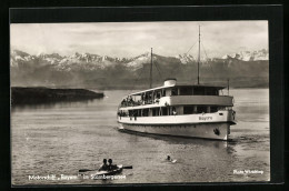 AK Motorschiff Bayern Auf Dem Starnberger See Mit Panorama Der Alpen  - Autres & Non Classés