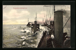 AK Torpedobootsmanöver Auf Hoher See  - Warships