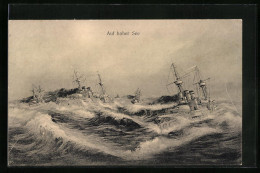 Künstler-AK Kriegsschiffe Auf Hoher See  - Warships
