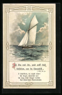 Künstler-AK Neujahrsgrüsse Vom Bord Eines Segelschiffes Auf Hoher See  - Sailing Vessels