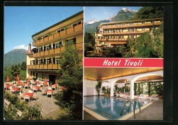 Cartolina Meran, Hotel Tivoli, Via Verdi Str. 72, Aussenterrasse, Pool  - Sonstige & Ohne Zuordnung