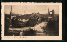 AK Esslingen, Blick Auf Die Stadtkirche Und Burg Im Hintergrund  - Esslingen