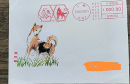 China Cover,2018 Year Of Dog    and Rooster,postage Machine Stamp - Buste