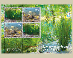 Liechtenstein 2024 Europa CEPT Undewater Fauna And Flora Fishes River Algae Block MNH - Poissons