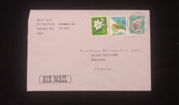 C) 1993. JAPAN. AIR MAIL ENVELOPE SENT TO URUGUAY. MULTIPLE NATURE AND BIRDS STAMPS. XF - Andere & Zonder Classificatie