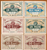 1914-18 // C.D.C. // LIBOURNE (Gironde 33) // 6 Billets // Série - Date - Valeurs Différentes - Chambre De Commerce