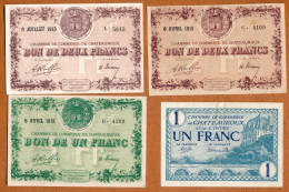 1914-18 // C.D.C. // CHATEAUROUX (Indre 36) // 7 Billets // Série - Date - Valeurs Différentes - Handelskammer