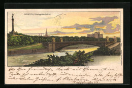 Künstler-AK München, Die Prinzregenten-Brücke  - München