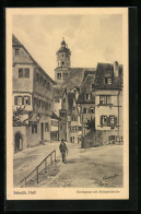 Künstler-AK Schwäbisch Hall, Kirchgasse Mit Michaeliskirche  - Schwäbisch Hall