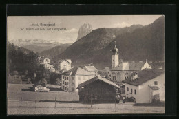 Cartolina St. Ulrich I. Groedental, Totalansicht Mit Langkofel  - Altri & Non Classificati