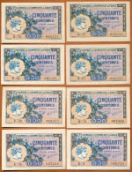 1914-18 // C.D.C. // PARIS (75) // 8 Billets // Série - Date - Valeurs Différentes - Handelskammer