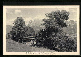 Cartolina Collalbo, Kleines Gehöft Mit Holzvorrat Gegen Den Schlern Gesehen  - Sonstige & Ohne Zuordnung