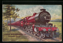 Artist's Pc London Midland & Scottish Railway, Caledonian Express, Englische Eisenbahn  - Trains