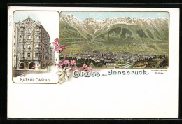 Lithographie Innsbruck, Kathol. Casino, Totalansicht  - Sonstige & Ohne Zuordnung
