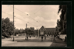 AK Frankfurt /Oder, Strassenpartie Mit Blick Auf Den Bahnhof  - Frankfurt A. D. Oder